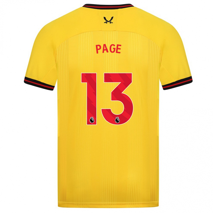 Kinder Fußball Olivia Jane Page #13 Gelb Auswärtstrikot Trikot 2023/24 T-Shirt Luxemburg