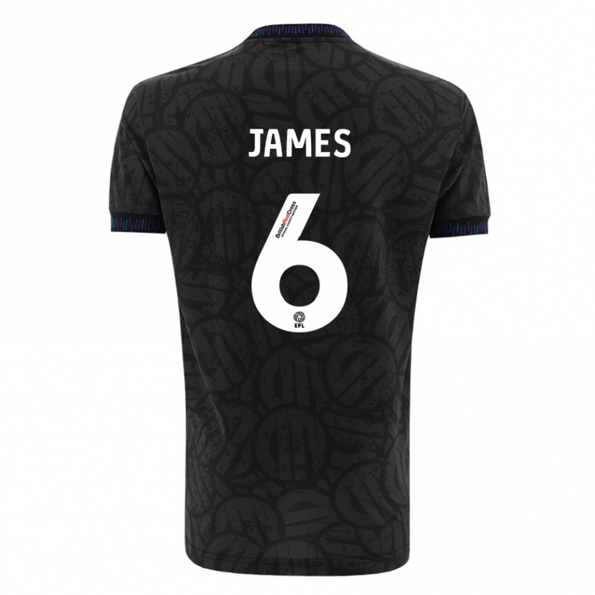 Kinder Fußball Matty James #6 Schwarz Auswärtstrikot Trikot 2023/24 T-Shirt Luxemburg