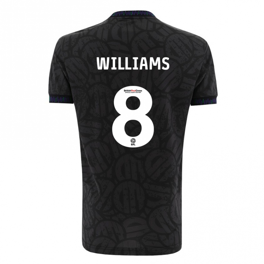 Kinder Fußball Joe Williams #8 Schwarz Auswärtstrikot Trikot 2023/24 T-Shirt Luxemburg