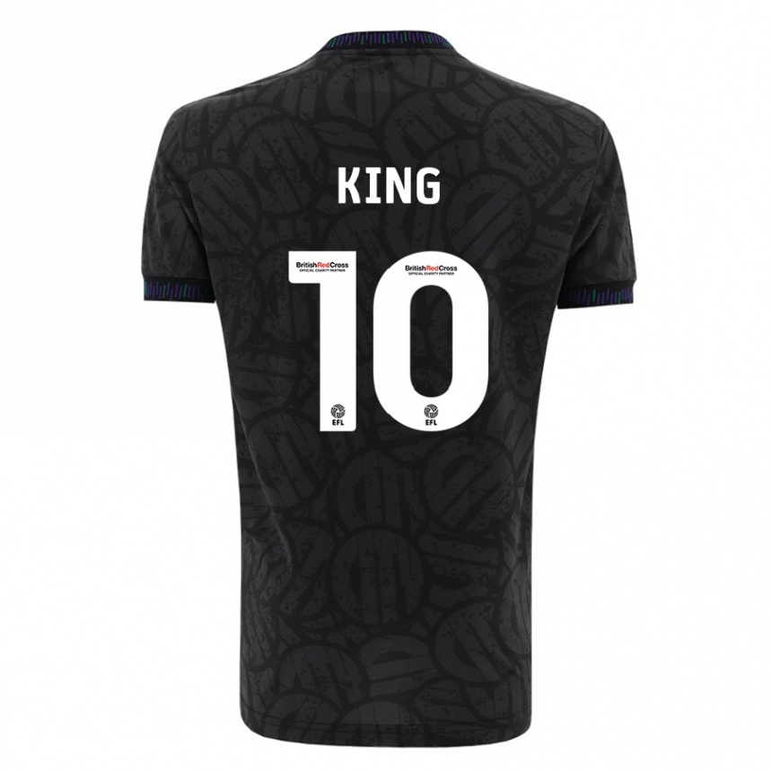 Kinder Fußball Andy King #10 Schwarz Auswärtstrikot Trikot 2023/24 T-Shirt Luxemburg