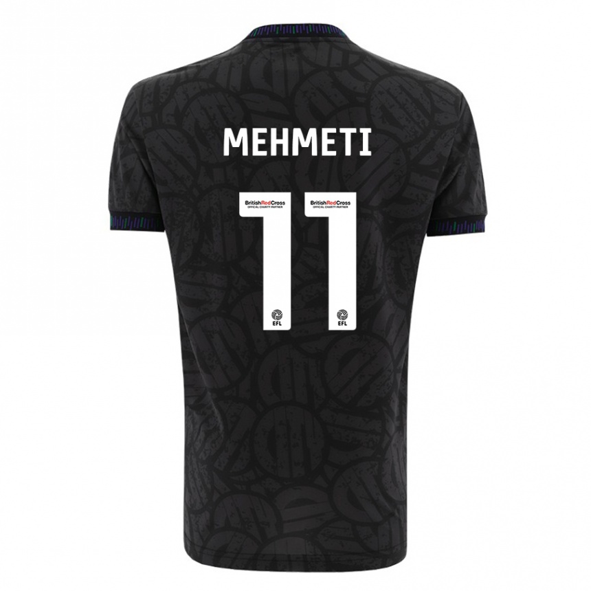 Kinder Fußball Anis Mehmeti #11 Schwarz Auswärtstrikot Trikot 2023/24 T-Shirt Luxemburg