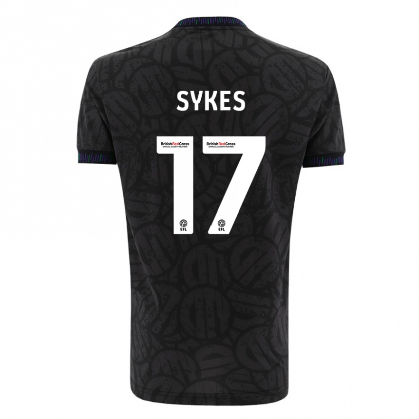 Kinder Fußball Mark Sykes #17 Schwarz Auswärtstrikot Trikot 2023/24 T-Shirt Luxemburg