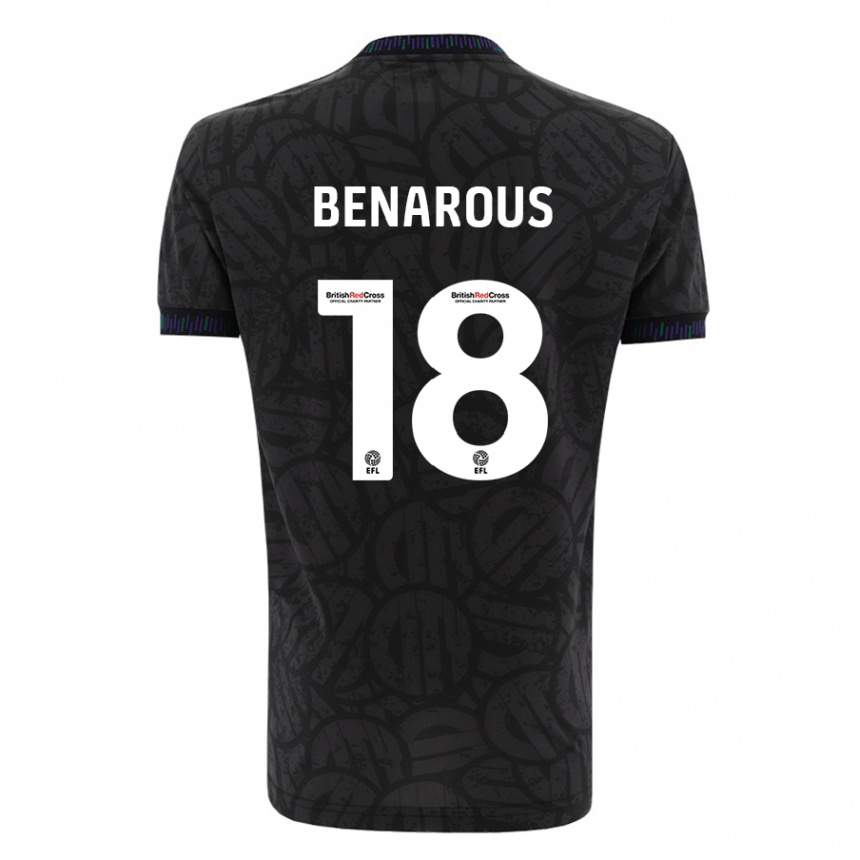 Kinder Fußball Ayman Benarous #18 Schwarz Auswärtstrikot Trikot 2023/24 T-Shirt Luxemburg