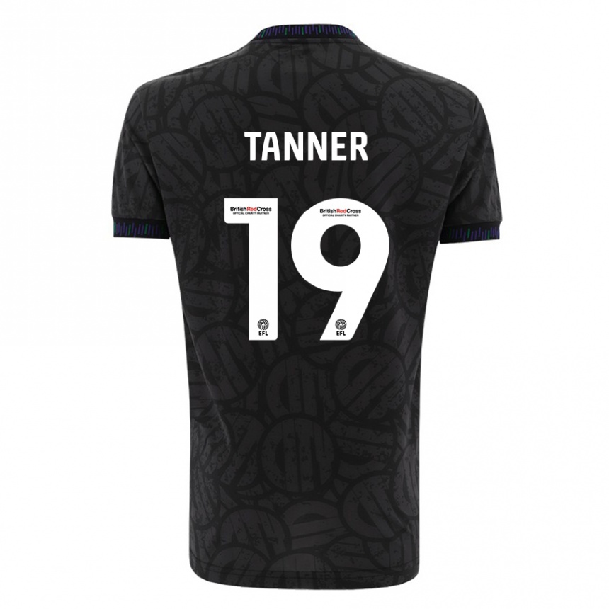 Kinder Fußball George Tanner #19 Schwarz Auswärtstrikot Trikot 2023/24 T-Shirt Luxemburg