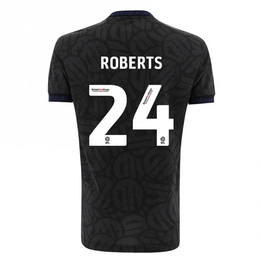 Kinder Fußball Haydon Roberts #24 Schwarz Auswärtstrikot Trikot 2023/24 T-Shirt Luxemburg