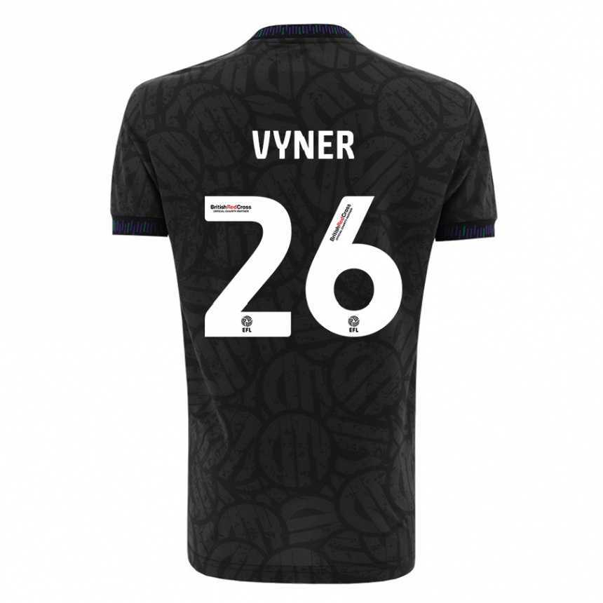 Kinder Fußball Zak Vyner #26 Schwarz Auswärtstrikot Trikot 2023/24 T-Shirt Luxemburg