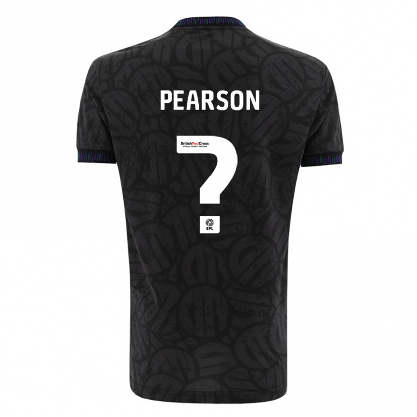 Kinder Fußball Sam Pearson #0 Schwarz Auswärtstrikot Trikot 2023/24 T-Shirt Luxemburg