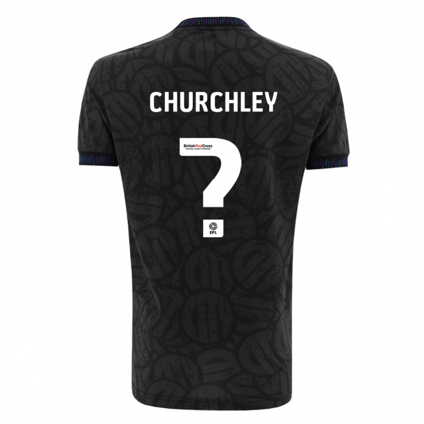 Kinder Fußball Kai Churchley #0 Schwarz Auswärtstrikot Trikot 2023/24 T-Shirt Luxemburg