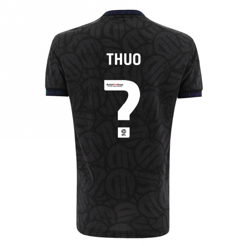 Kinder Fußball Mark Thuo #0 Schwarz Auswärtstrikot Trikot 2023/24 T-Shirt Luxemburg