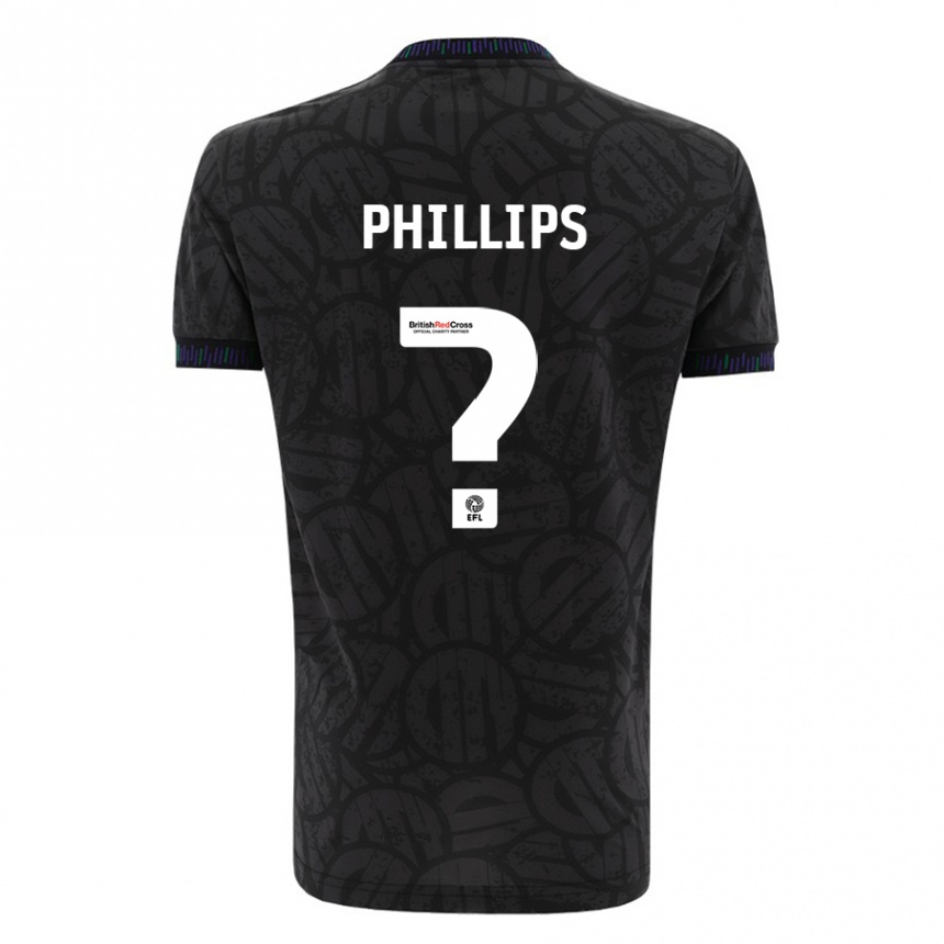 Kinder Fußball Billy Phillips #0 Schwarz Auswärtstrikot Trikot 2023/24 T-Shirt Luxemburg