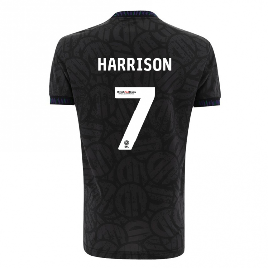 Kinder Fußball Abi Harrison #7 Schwarz Auswärtstrikot Trikot 2023/24 T-Shirt Luxemburg