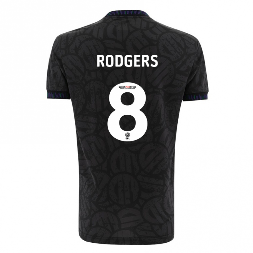 Kinder Fußball Amy Rodgers #8 Schwarz Auswärtstrikot Trikot 2023/24 T-Shirt Luxemburg