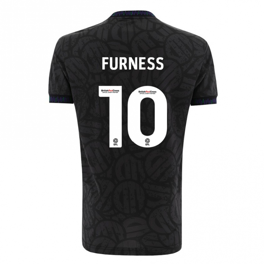 Kinder Fußball Rachel Furness #10 Schwarz Auswärtstrikot Trikot 2023/24 T-Shirt Luxemburg