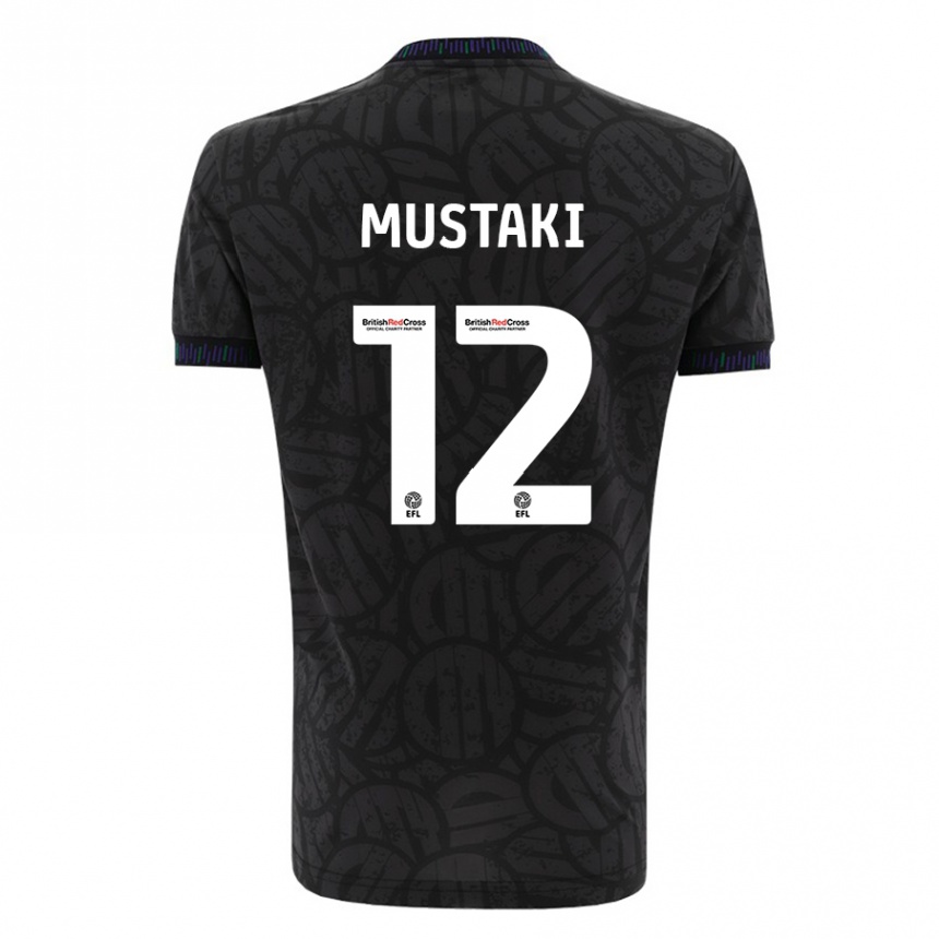 Kinder Fußball Chloe Mustaki #12 Schwarz Auswärtstrikot Trikot 2023/24 T-Shirt Luxemburg