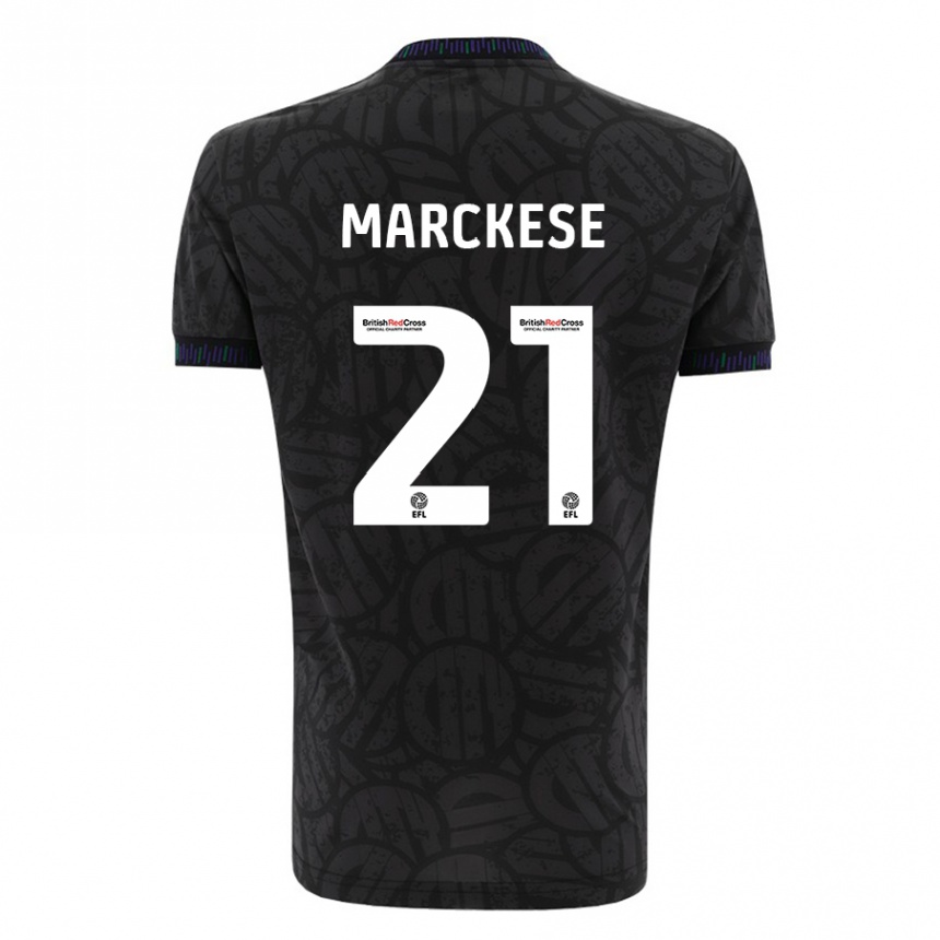 Kinder Fußball Kaylan Marckese #21 Schwarz Auswärtstrikot Trikot 2023/24 T-Shirt Luxemburg