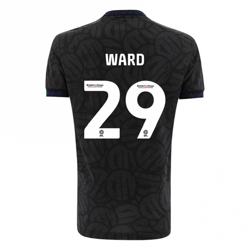 Kinder Fußball Mari Ward #29 Schwarz Auswärtstrikot Trikot 2023/24 T-Shirt Luxemburg