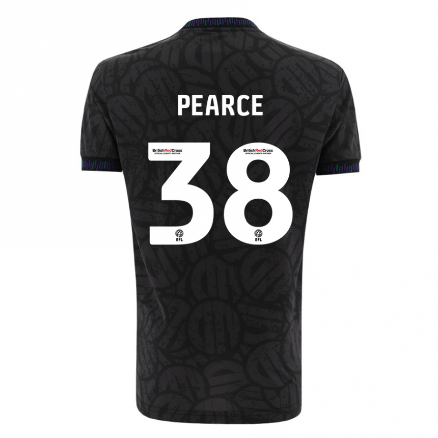 Kinder Fußball Manon Pearce #38 Schwarz Auswärtstrikot Trikot 2023/24 T-Shirt Luxemburg