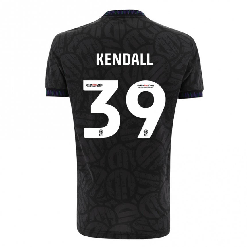 Kinder Fußball Maya Kendall #39 Schwarz Auswärtstrikot Trikot 2023/24 T-Shirt Luxemburg