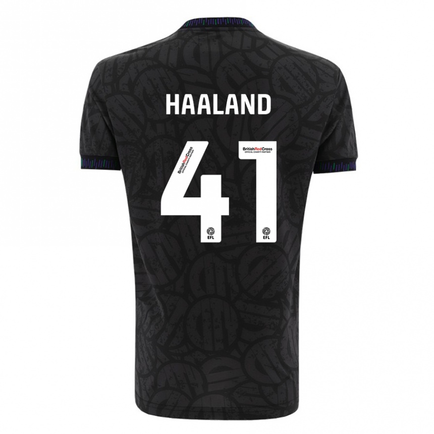 Kinder Fußball Benedicte Haaland #41 Schwarz Auswärtstrikot Trikot 2023/24 T-Shirt Luxemburg