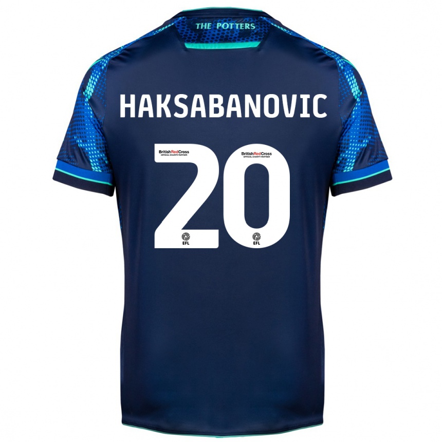 Kinder Fußball Sead Hakšabanović #20 Marine Auswärtstrikot Trikot 2023/24 T-Shirt Luxemburg