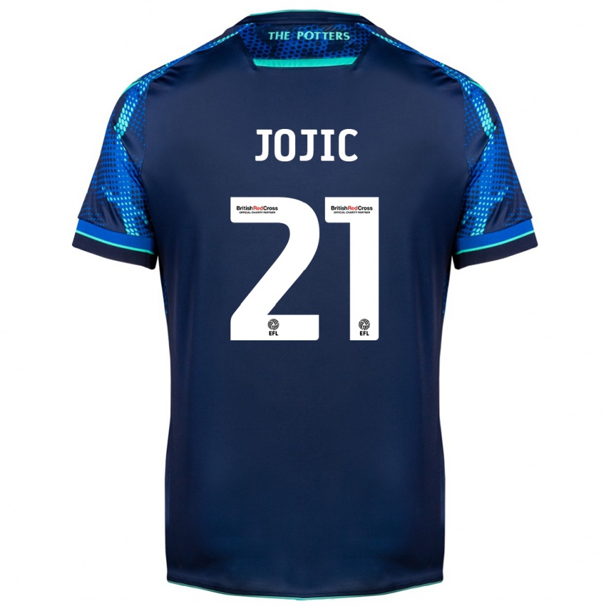 Kinder Fußball Nikola Jojic #21 Marine Auswärtstrikot Trikot 2023/24 T-Shirt Luxemburg