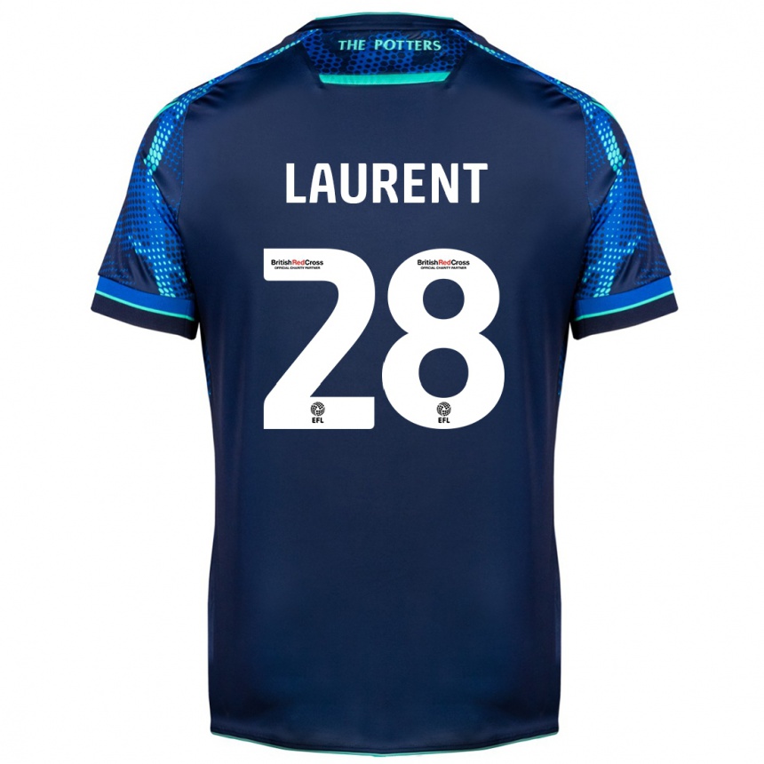 Kinder Fußball Josh Laurent #28 Marine Auswärtstrikot Trikot 2023/24 T-Shirt Luxemburg