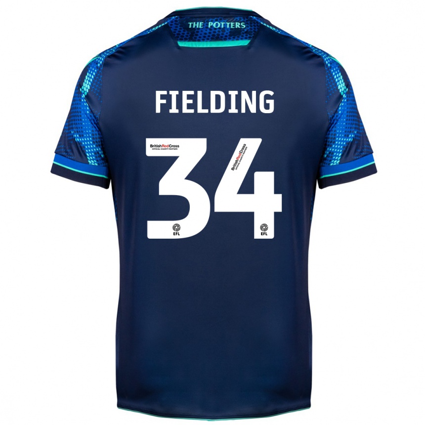 Kinder Fußball Frank Fielding #34 Marine Auswärtstrikot Trikot 2023/24 T-Shirt Luxemburg