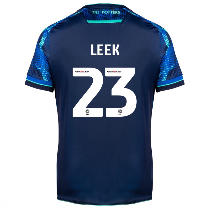 Kinder Fußball Ellie Leek #23 Marine Auswärtstrikot Trikot 2023/24 T-Shirt Luxemburg