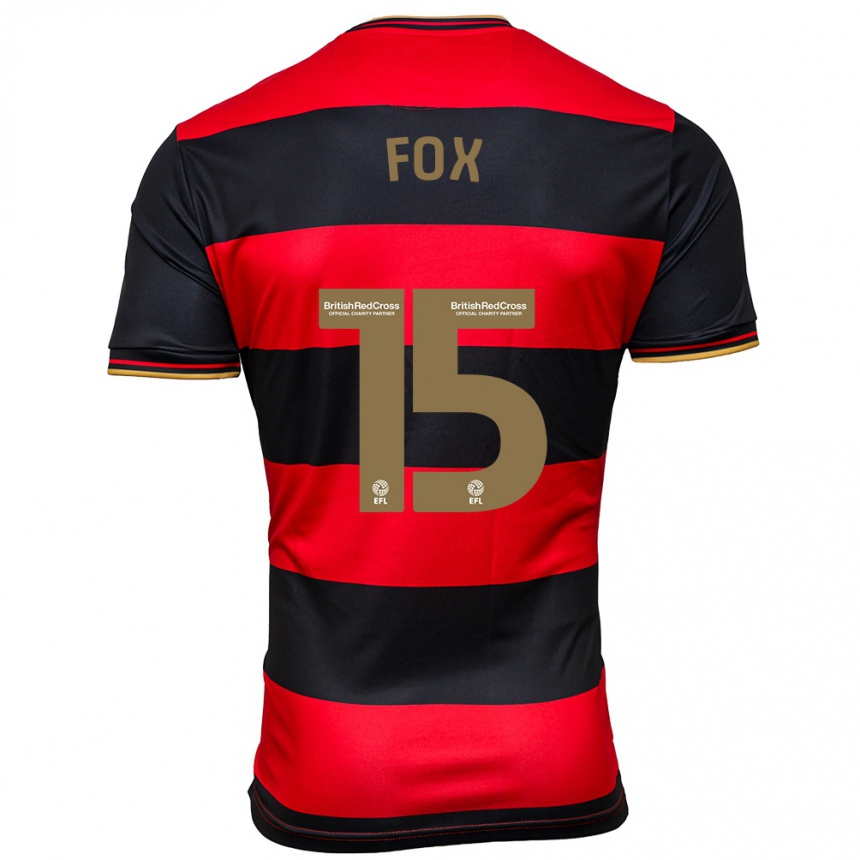 Kinder Fußball Morgan Fox #15 Schwarz Rot Auswärtstrikot Trikot 2023/24 T-Shirt Luxemburg