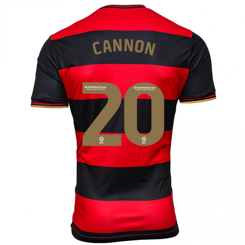 Kinder Fußball Reggie Cannon #20 Schwarz Rot Auswärtstrikot Trikot 2023/24 T-Shirt Luxemburg