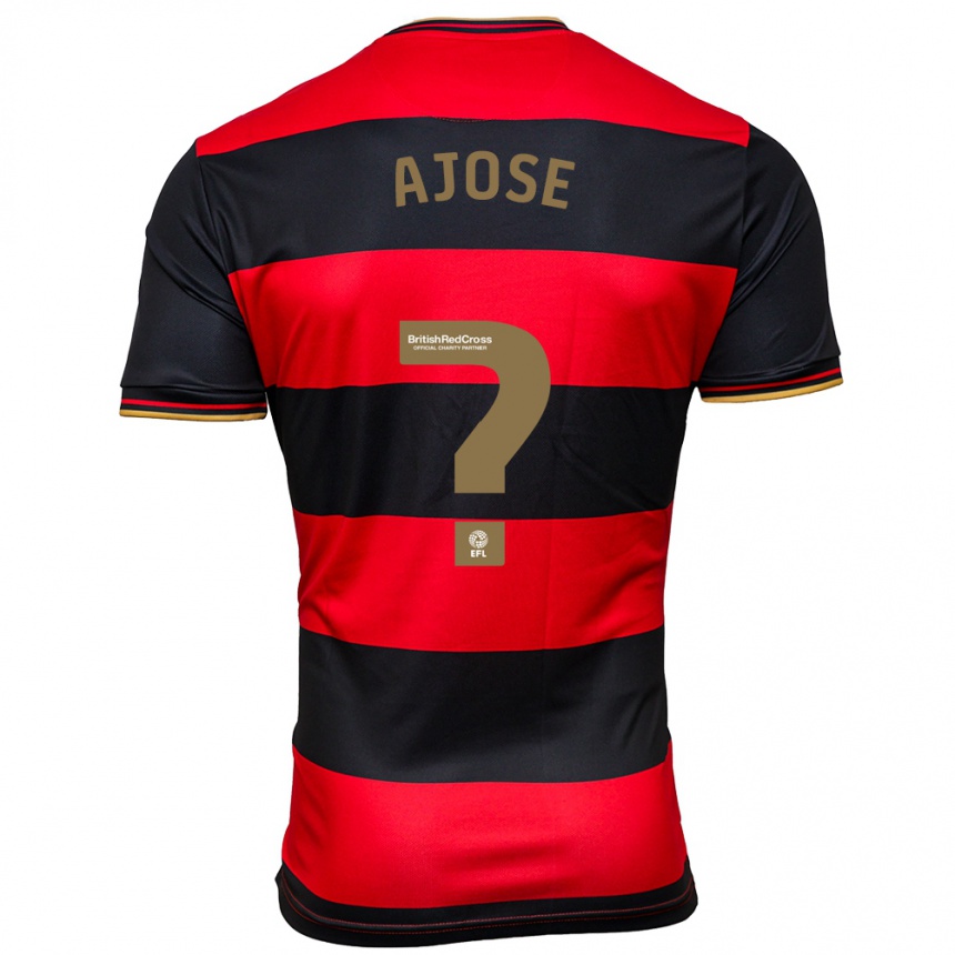 Kinder Fußball Joseph Ajose #0 Schwarz Rot Auswärtstrikot Trikot 2023/24 T-Shirt Luxemburg