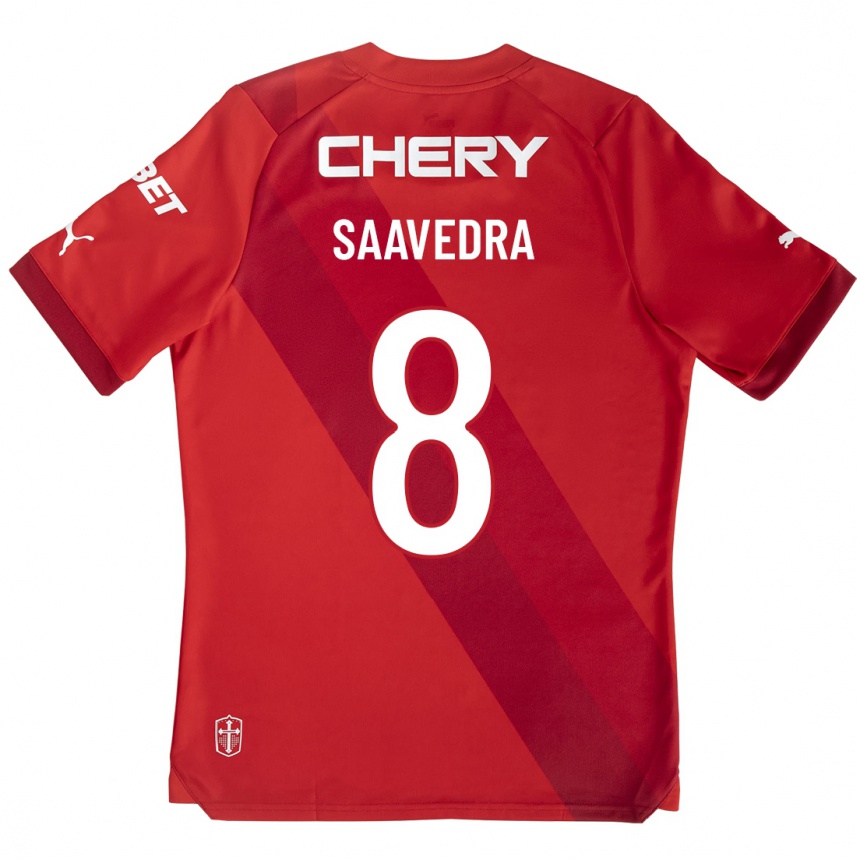 Kinder Fußball Ignacio Saavedra #8 Rot Auswärtstrikot Trikot 2023/24 T-Shirt Luxemburg