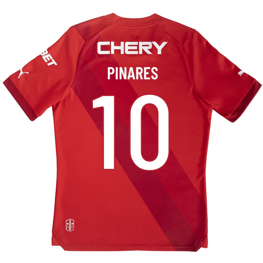 Kinder Fußball César Pinares #10 Rot Auswärtstrikot Trikot 2023/24 T-Shirt Luxemburg