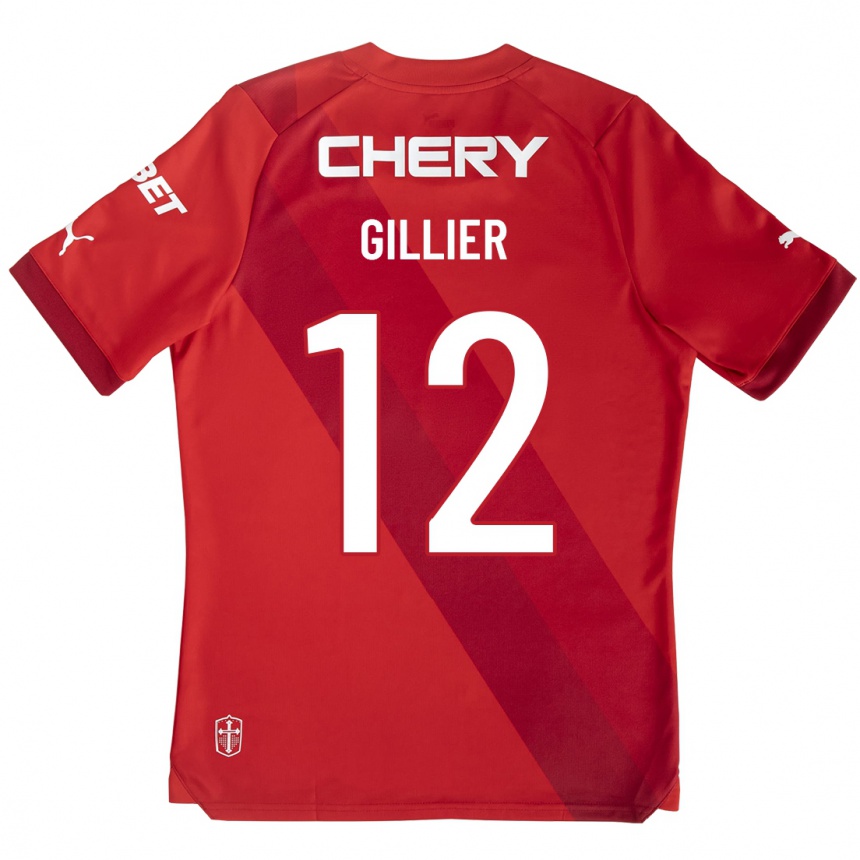 Kinder Fußball Thomas Gillier #12 Rot Auswärtstrikot Trikot 2023/24 T-Shirt Luxemburg