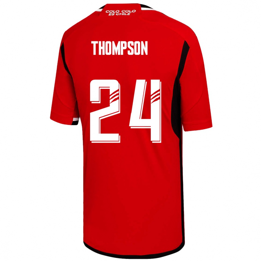 Kinder Fußball Jordhy Thompson #24 Rot Auswärtstrikot Trikot 2023/24 T-Shirt Luxemburg