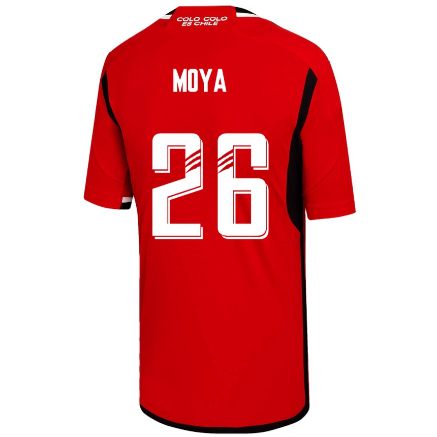 Kinder Fußball Matías Moya #26 Rot Auswärtstrikot Trikot 2023/24 T-Shirt Luxemburg