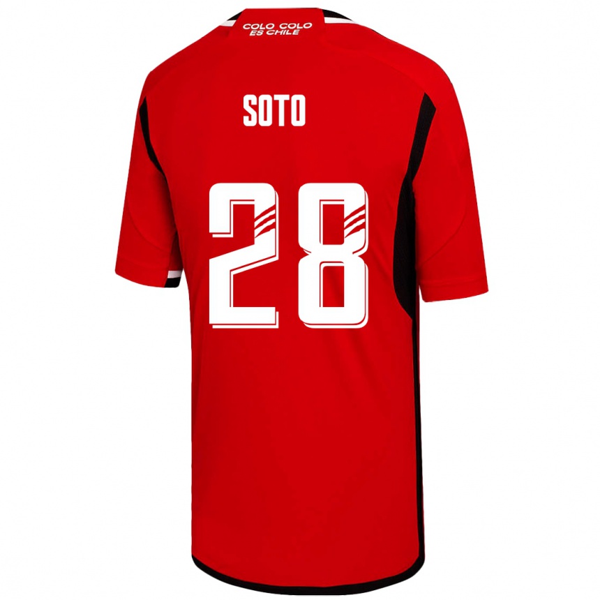 Kinder Fußball Lucas Soto #28 Rot Auswärtstrikot Trikot 2023/24 T-Shirt Luxemburg