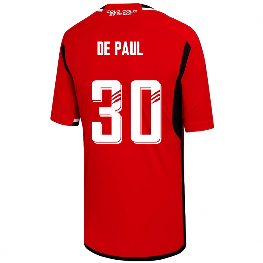 Kinder Fußball Fernando De Paul #30 Rot Auswärtstrikot Trikot 2023/24 T-Shirt Luxemburg