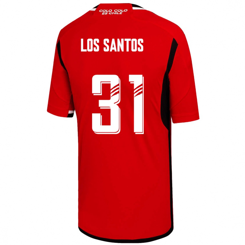 Kinder Fußball Matías De Los Santos #31 Rot Auswärtstrikot Trikot 2023/24 T-Shirt Luxemburg
