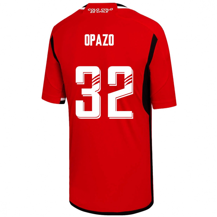 Kinder Fußball Óscar Opazo #32 Rot Auswärtstrikot Trikot 2023/24 T-Shirt Luxemburg