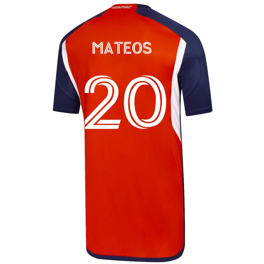 Kinder Fußball Federico Mateos #20 Weiß Auswärtstrikot Trikot 2023/24 T-Shirt Luxemburg