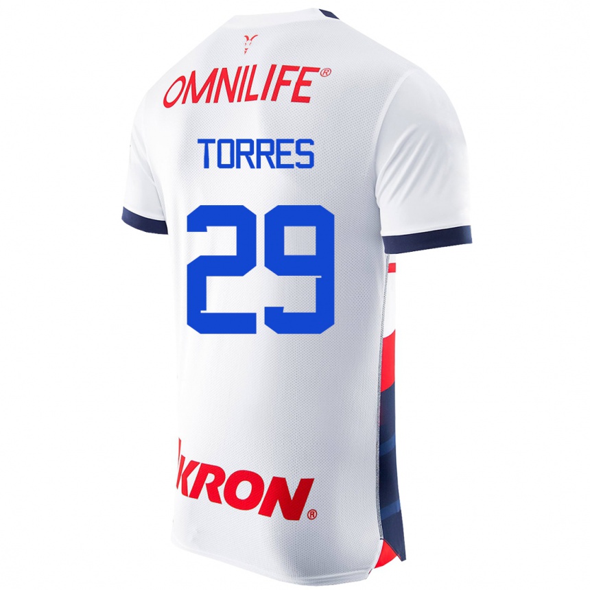 Kinder Fußball Alan Torres #29 Weiß Auswärtstrikot Trikot 2023/24 T-Shirt Luxemburg