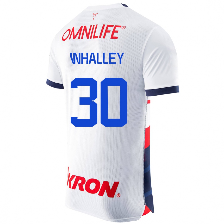 Kinder Fußball Óscar Whalley #30 Weiß Auswärtstrikot Trikot 2023/24 T-Shirt Luxemburg