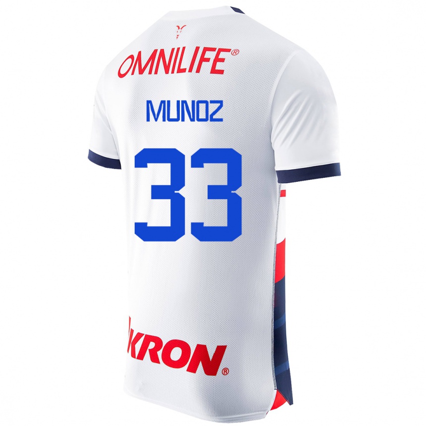 Kinder Fußball Zahid Muñoz #33 Weiß Auswärtstrikot Trikot 2023/24 T-Shirt Luxemburg