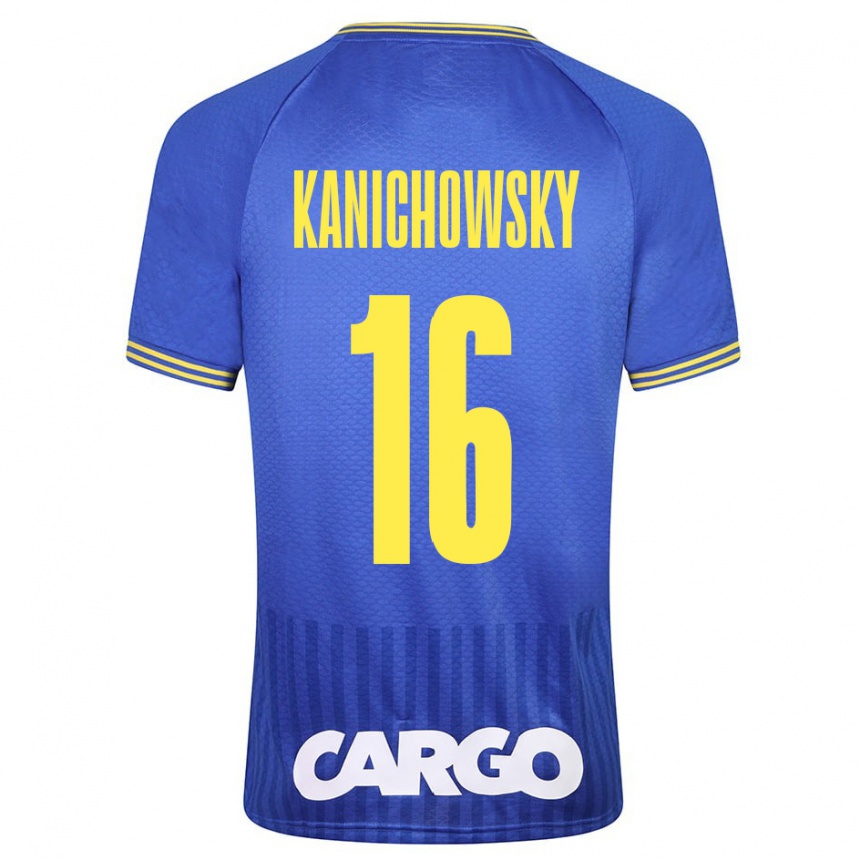Kinder Fußball Gabi Kanichowsky #16 Blau Auswärtstrikot Trikot 2023/24 T-Shirt Luxemburg