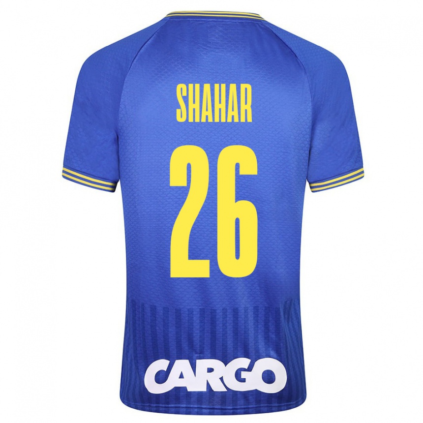 Kinder Fußball Ido Shahar #26 Blau Auswärtstrikot Trikot 2023/24 T-Shirt Luxemburg