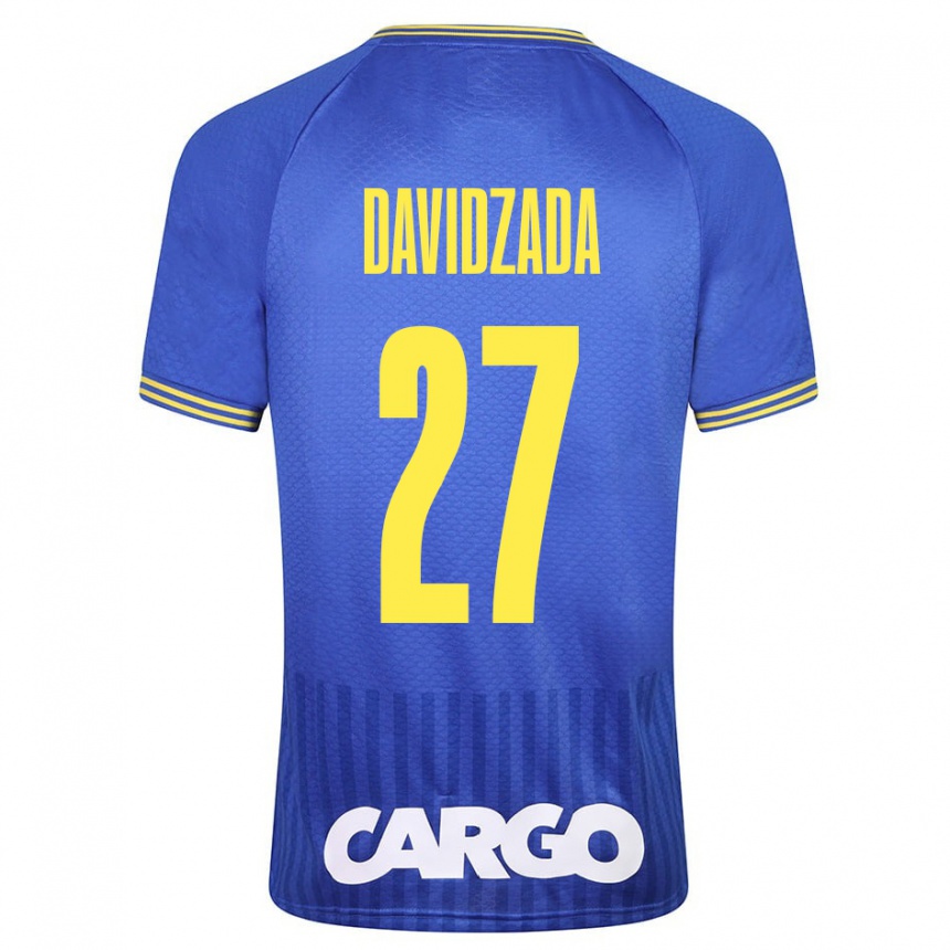 Kinder Fußball Ofir Davidzada #27 Blau Auswärtstrikot Trikot 2023/24 T-Shirt Luxemburg