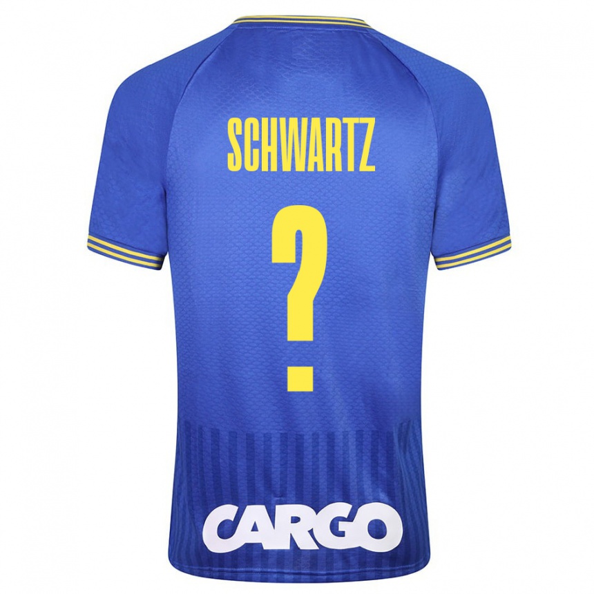 Kinder Fußball Noam Schwartz #0 Blau Auswärtstrikot Trikot 2023/24 T-Shirt Luxemburg