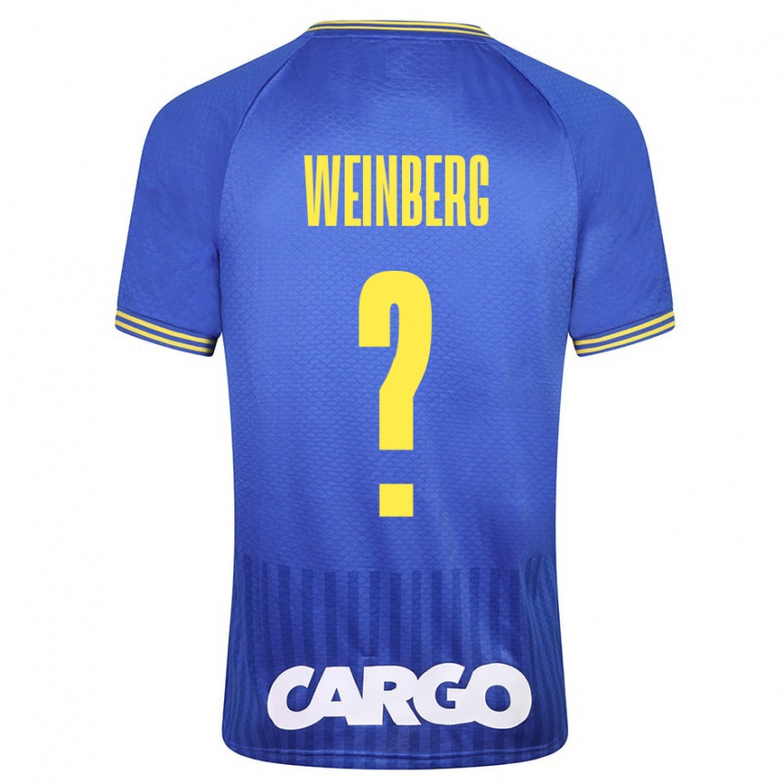 Kinder Fußball Idan Weinberg #0 Blau Auswärtstrikot Trikot 2023/24 T-Shirt Luxemburg