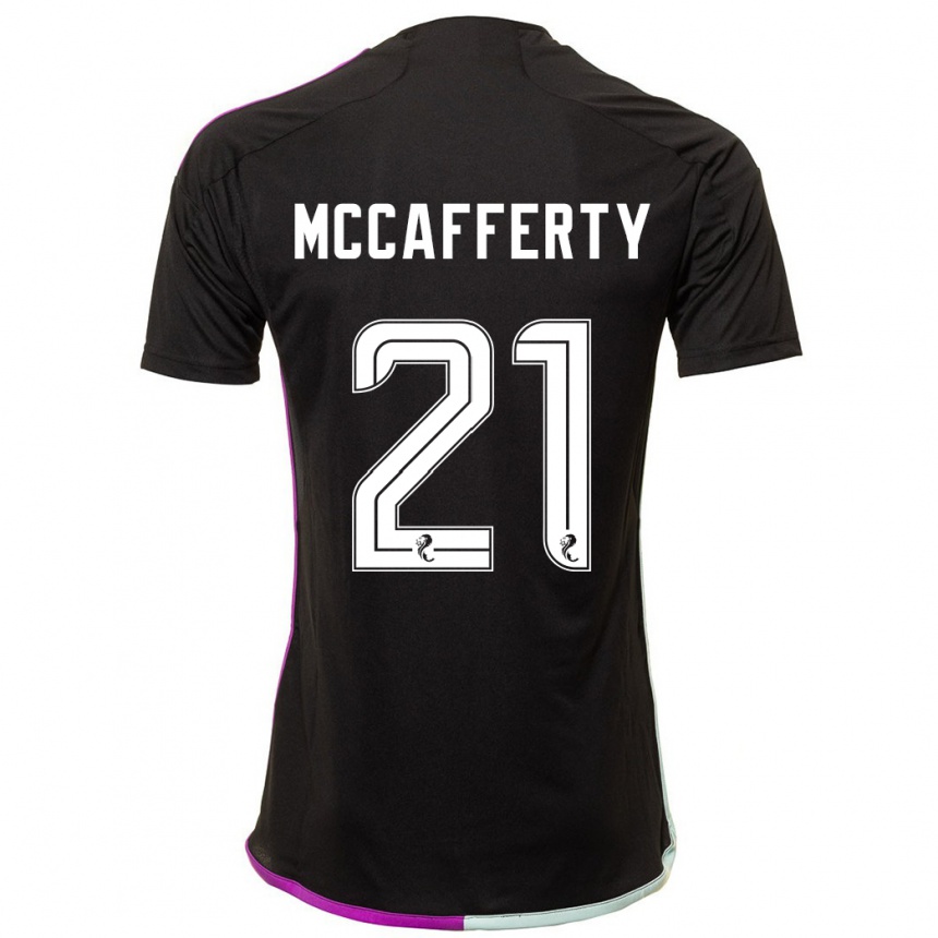 Kinder Fußball Eirinn Mccafferty #21 Schwarz Auswärtstrikot Trikot 2023/24 T-Shirt Luxemburg